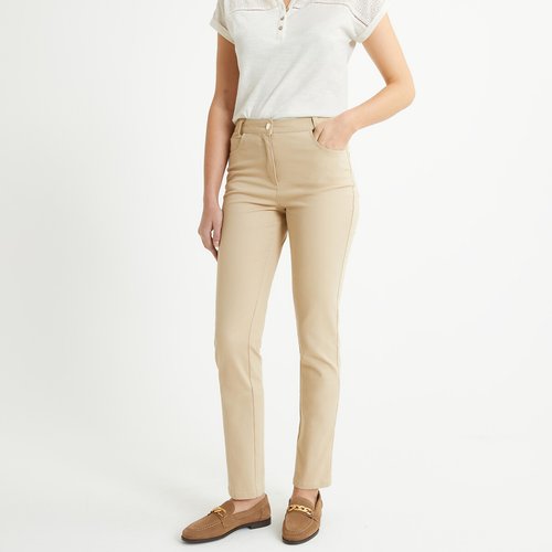 Stretch cotton straight trousers length 30.5 Anne Weyburn La Redoute