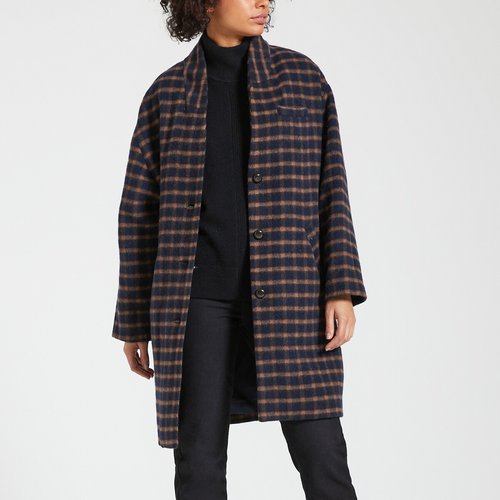 Manteau mi long a carreaux nelita paula Des Petits Hauts imprime carreaux La Redoute