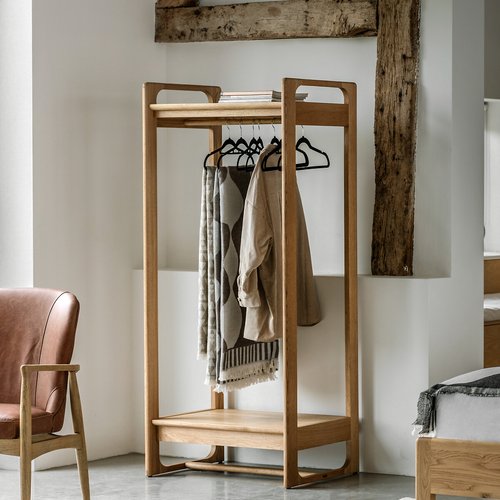 Fallon oak open wardrobe with clothes rail natural So home La Redoute