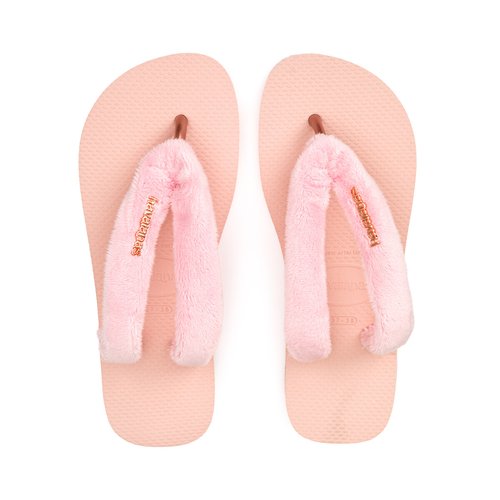 Top home fluffy flip flops pink Havaianas La Redoute