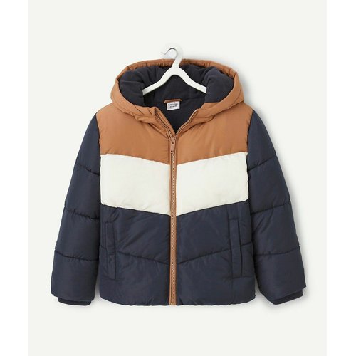 Doudoune a capuche bleu marine camel Tape A L oeil La Redoute