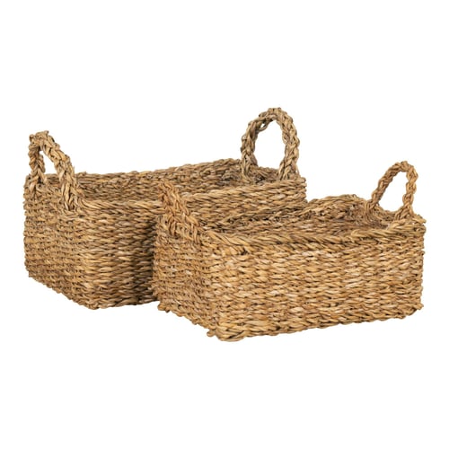 Panier De Rangement IGNPION Rectangulaire En Jonc De Mer à 3