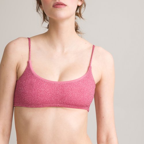 Glittery bralette bikini top pink La Redoute Collections La Redoute