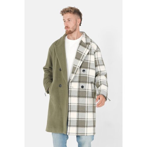 Veste longue duveteuse carreaux vert Sixth June La Redoute