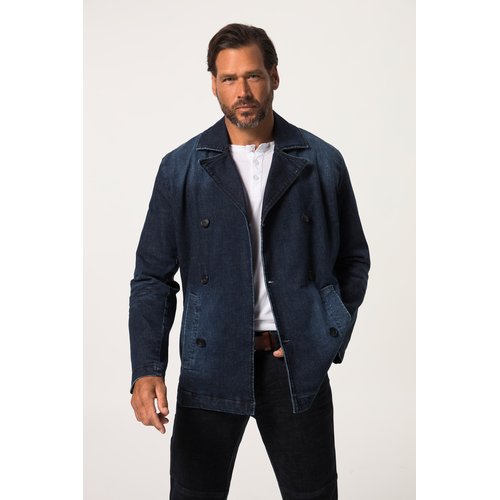 Veste caban en jean double rangee de boutons