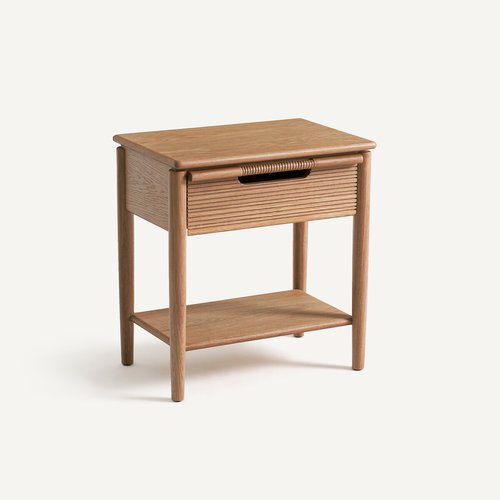Comodino con cassetti in legno massello Akemi