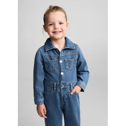 Combinaison chemise en jean bleu moyen Mango Baby La Redoute