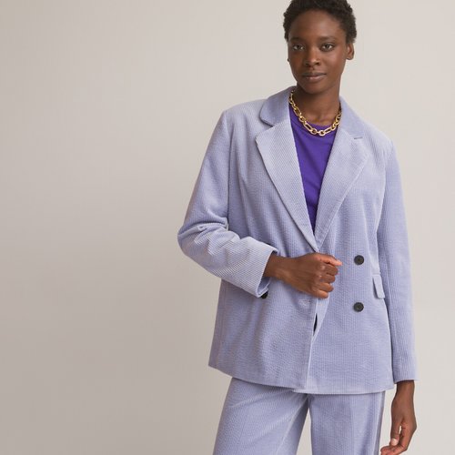 Les signatures corduroy fitted blazer purple mauve La Redoute Collections La Redoute