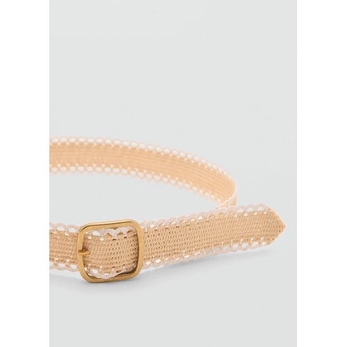 Ceinture boucle metallique beige Mango La Redoute