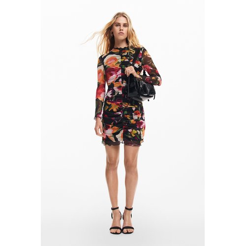 Robe courte a fleurs noir Desigual La Redoute