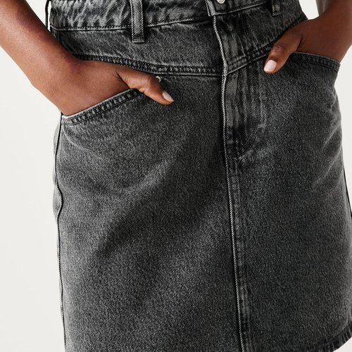 Jupe courte en jean jeans gris Promod La Redoute