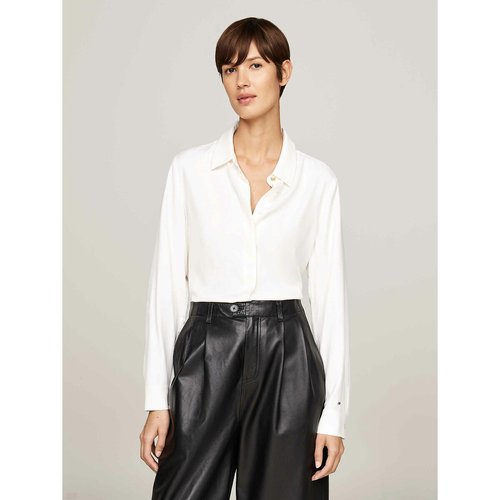 Chemise manches longues fluide col classique Tommy Hilfiger blanc La Redoute