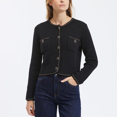 Black fitted cardigan clearance