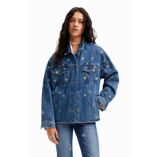 Veste jean marguerites