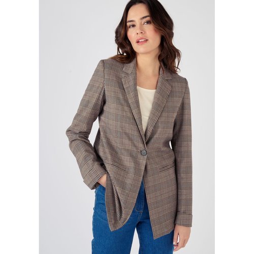 Veste de tailleur a carreaux noir rose bleu carreaux Damart La Redoute