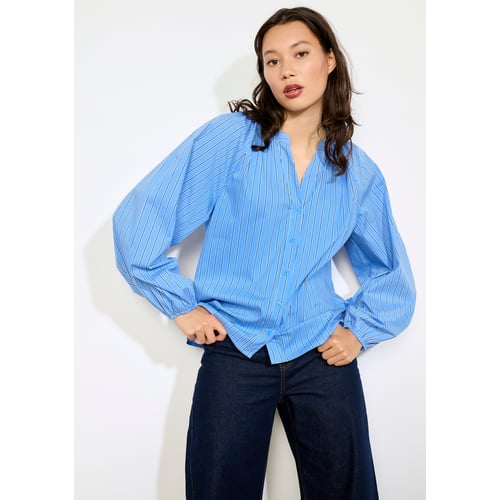 Chemise Femme ORVIS Taille 10 - Rayée Aqua/Blue, Manches Longues, Sans Plis (Occasion TBE)