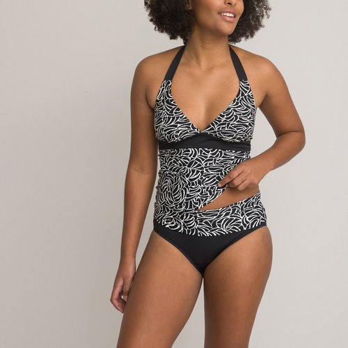 Haut de maillot de bain tankini imprime imprime blanc noir Anne Weyburn La Redoute