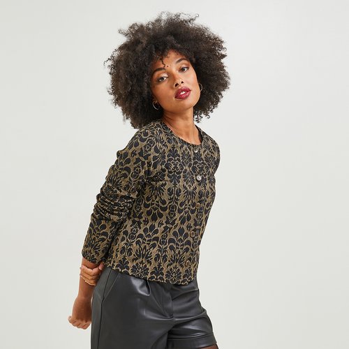 Veste maille jacquard jaune or Grain De Malice La Redoute