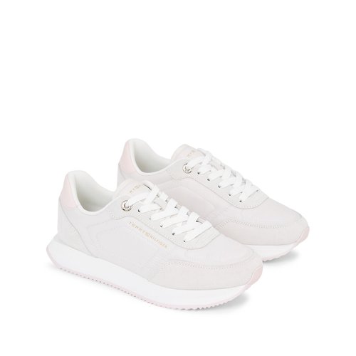 Baskets runner essential en cuir suede Tommy Hilfiger beige La Redoute