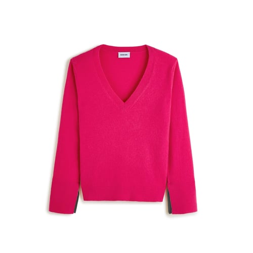 Pull Col V En Cachemire 100% Ann Taylor - Taille L Rose - Occasion Très Bon état