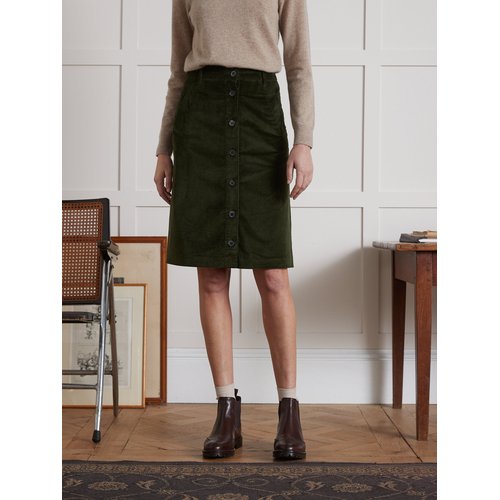 Jupe boutonnee velours cotele vert Cyrillus La Redoute