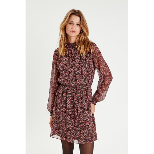 Robe evasee taille smockee