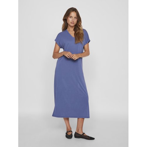 Robe mi longue col en v bijou blue Vila La Redoute