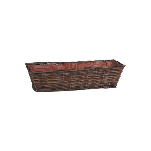 Jardinière En Osier Gris 50x16x15 Cm - AUBRY GASPARD - Avec Doublure Imperméable
