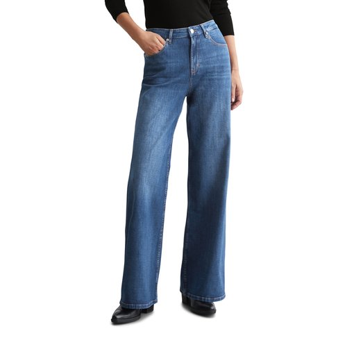 Jeans taille haute evase en denim cashmere touch bleu Marc O polo La Redoute