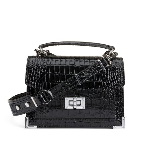Sac noir croco cuir 2025