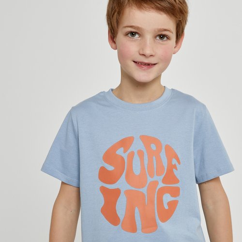 Lote de 3 camisetas manga corta azul naranja rayas azules La Redoute Collections La Redoute