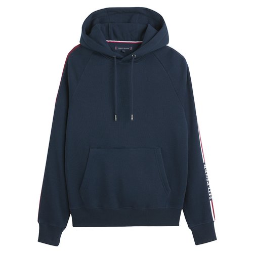 Contrast stripe hoodie navy blue Tommy Hilfiger La Redoute