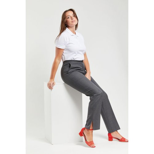 Pantalon tailleur extensible taille haute disco gris fonce 170 Karting La Redoute