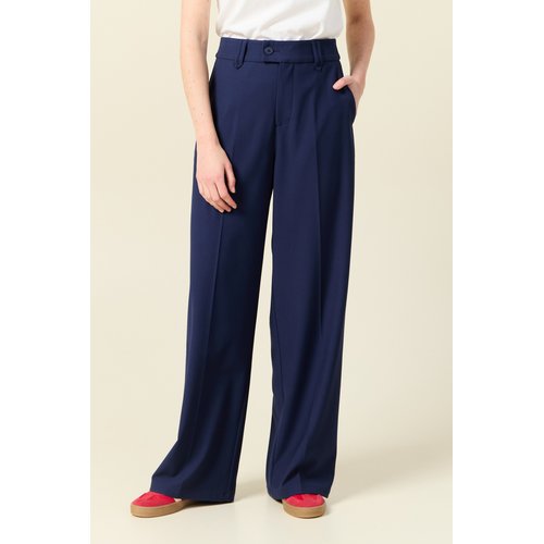 Pantalon city large a pinces bleu fonce Bonobo La Redoute