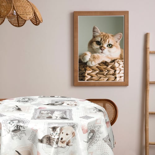 Nappe En Toile Cirée LavableNappe En Plastique, Lisse, 160 X 140 Cm, Bord Coupé, Motif Chats Nappe En Toile Cirée LavableNappe En Plastique, Lisse, 160 X 140 Cm, Bord Coupé, Motif Chats