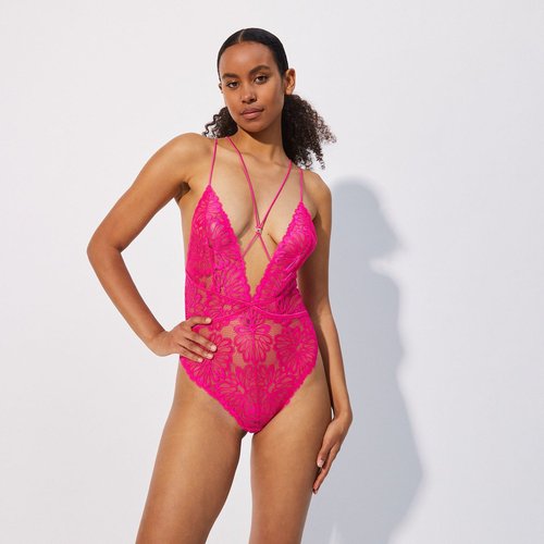 Body en dentelle fleurie pampaiz blanc Undiz La Redoute