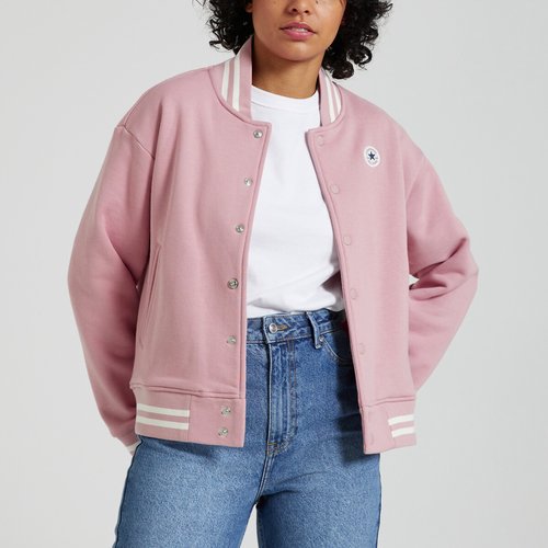 Cotton bomber jacket pink Converse La Redoute