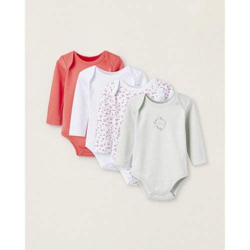 Pack 4 bodies en coton pour nouveau ne et bebe fille manches longues multicolor Zippy La Redoute