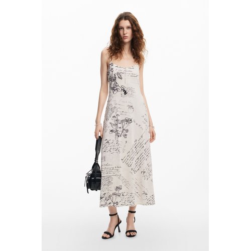 Robe imprimee journal blanc Desigual La Redoute