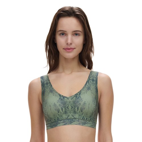 Soft stretch padded bralette with v neck python print Chantelle La Redoute