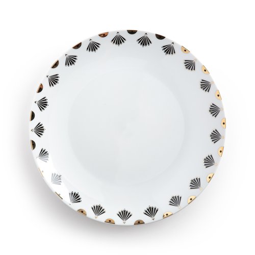 Lote 4 platos llanos mellah blanco estampado La Redoute Interieurs La Redoute