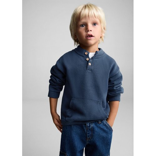 Pull over maille poche kangourou bleu indigo Mango Baby La Redoute