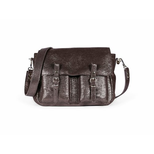 Mini maths reversible shoulder bag in leather iridescent brown Craie Studio La Redoute