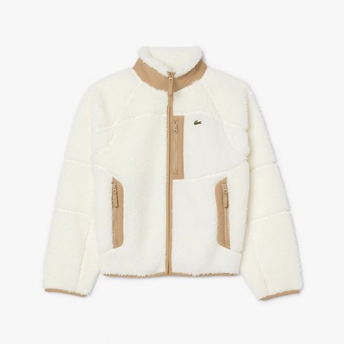Zweifarbige fleecejacke mit reissverschluss ecru Lacoste La Redoute