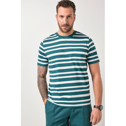 T-Shirt Homme Bleu à Rayures Atlas For Men - Taille 4XL - Occasion Très Bon État