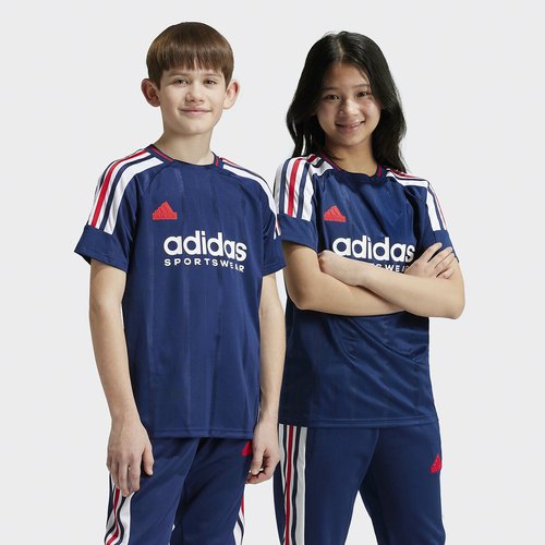 T shirt d entrainement a manches courtes bleu Adidas Sportswear La Redoute