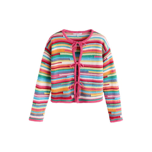 Cardigan Léger à Manches 3/4 à Nouer Pour Femme - Famulily Boléro Transparent