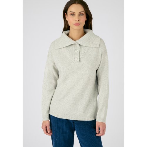 Pull col vareuse thermolactyl gris chine clair Damart La Redoute