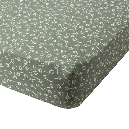 Drap Housse 180x200cm Coton Tissé Teint Brodé SHETLAND Vert