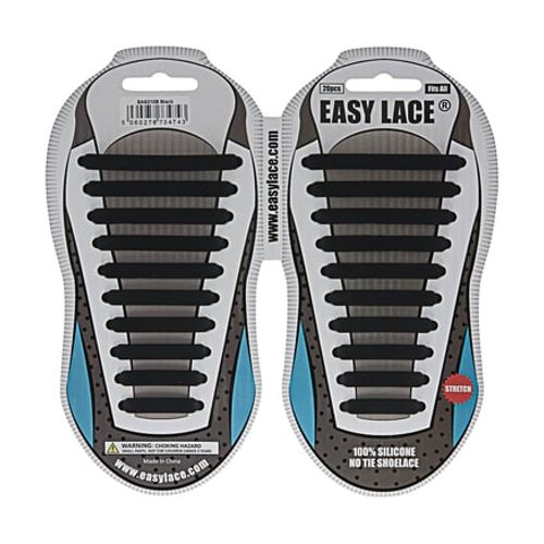 Lacet Elastique Plat Easy Lace Silicone Noir